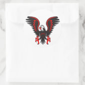 赤カラフルと黒のワシ ラウンドシール (バッグ)