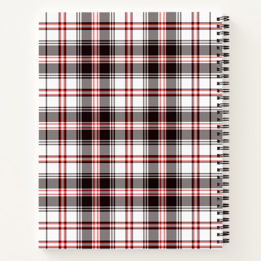 赤カラフルと黒の格子模様 ノートブック (裏面)