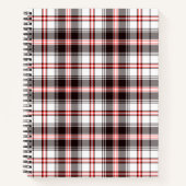 赤カラフルと黒の格子模様 ノートブック (正面)