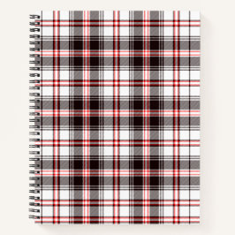 赤カラフルと黒の格子模様 ノートブック