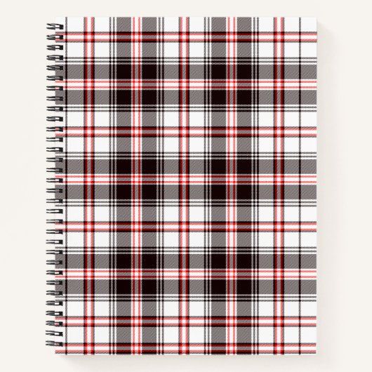 赤カラフルと黒の格子模様 ノートブック (正面)