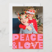 赤カラフルはっきりしたピンクの写真(Peace & Love Red) シーズンカード (正面)