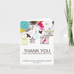 赤カラフルん坊シャワーサンキューカード サンキューカード