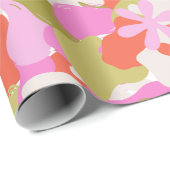 赤カラフルオレンジ、緑、紫抽象芸術アート ラッピングペーパー (ロールコーナー)