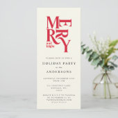 赤カラフルクリスマスホリデーパーティー招待状 招待状 (スタンド正面)