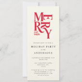 赤カラフルクリスマスホリデーパーティー招待状 招待状 (正面)