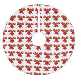 赤カラフルクリスマスボウズホリデー応援 ブラッシュドポリエステルツリースカート