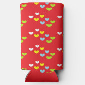 赤カラフルハート スリム缶クーラー (裏面)