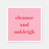 赤カラフルピモダンクシンプル結婚ズカスタム スタンダードカクテルナプキン (正面)