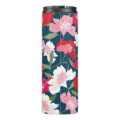 赤カラフルフローラビジネスQRコードブルー タンブラー (裏面)