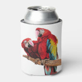 赤カラフルマカオ水絵画色デザイン 缶クーラー (缶正面)