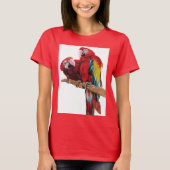 赤カラフルマカオ水絵画色デザイン Tシャツ (正面)