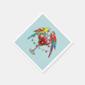 赤カラフルワインを飲むマコーパロッツ スタンダードカクテルナプキン (角)