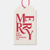 赤カラフルヴィンテージメリーの好意 ギフトタグ (正面)