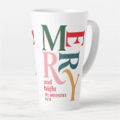 赤カラフルヴィンテージメリーチャリッツマの好意プレゼント カフェラテマグ (右アングル)