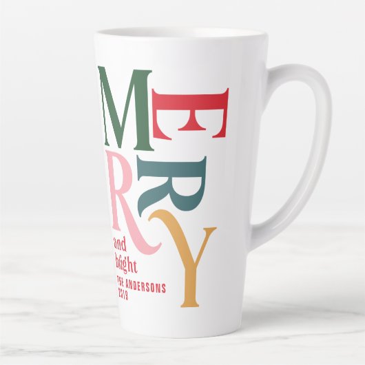 赤カラフルヴィンテージメリーチャリッツマの好意プレゼント カフェラテマグ (右)