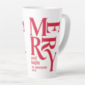 赤カラフルヴィンテージメリーチャリッツマの好意プレゼント カフェラテマグ (右アングル)