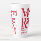 赤カラフルヴィンテージメリーチャリッツマの好意プレゼント カフェラテマグ (正面)