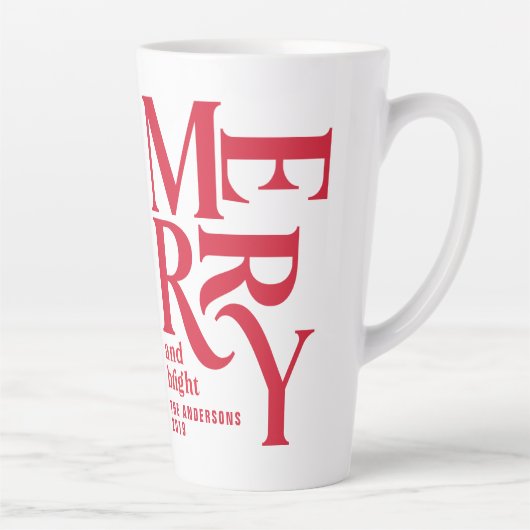 赤カラフルヴィンテージメリーチャリッツマの好意プレゼント カフェラテマグ (右)