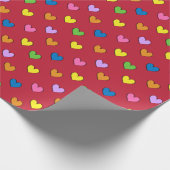 赤カラフル包みハート紙 ラッピングペーパー (角)