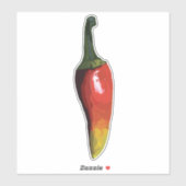 赤カラフル唐辛子 シール (シート)