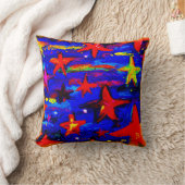 赤カラフル星。買今 クッション (ブランケット)