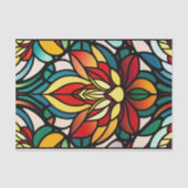 赤カラフル水百合ステンドグラス 薄葉紙 (正面)