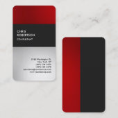 赤カラフル灰色の丸いビジネスプロファイルカード 名刺 (正面/裏面)