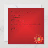 赤カラフル王室の花黄金ゴールド弓2 招待状 (裏面)