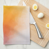 赤カラフル紫ブルーグリーンイエローテンプレート キッチンタオル (四つ折り)