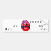 赤カラフル紫色の花蜂 バンパーステッカー (正面)