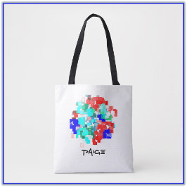 赤カラフル緑とアクア抽象芸術 トートバッグ