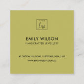 赤カラフル緑のクリスマスストッキングありがとう スクエア名刺 (裏面)