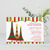 赤カラフル緑クリスマスパーティー 招待状 (スタンド正面)