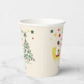赤カラフル緑フェスティバルメリーモダンクリスマス 紙コップ (右)