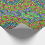 赤カラフル緑ブルーパープルホリデーサークル ラッピングペーパー (角)
