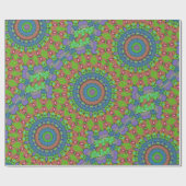 赤カラフル緑ブルーパープルホリデーサークル ラッピングペーパー (フラット)