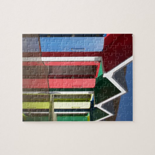 赤カラフル色の黄色いビーチ小屋 |客室 ジグソーパズル (横)