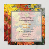 赤カラフル色、黄色、オレンジ色のデイジー結婚の花 招待状 (正面/裏面)