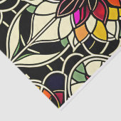 赤カラフル花ステンドグラス 薄葉紙 (詳細)