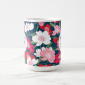 赤カラフル花柄ロゴ業 コーヒーマグカップ (中央)