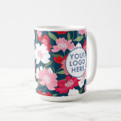 赤カラフル花柄ロゴ業 コーヒーマグカップ (正面右)