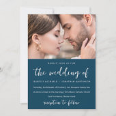 赤カラフル花柄結婚青 招待状 (正面)