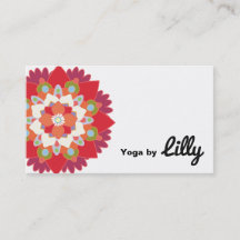 赤カラフル蓮フラワーヨガインストラクター