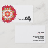 赤カラフル蓮フラワーヨガインストラクター 名刺 (正面/裏面)