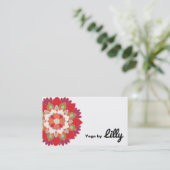 赤カラフル蓮フラワーヨガインストラクター 名刺 (スタンド正面)