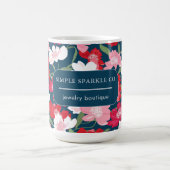 赤カラフル青フローラ会社名 コーヒーマグカップ (中央)