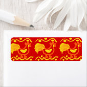 赤カラフル黄オレンジロースターチキンデザイン ラベル (インサイチュ)