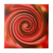 赤カラフル黄色の渦巻き抽象芸術アートタイル タイル (正面)