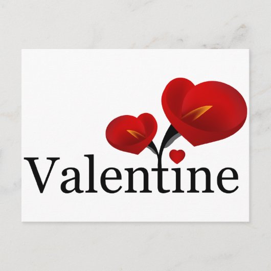 赤カリーリリーバレンタインポストカード シーズンポストカード (正面)